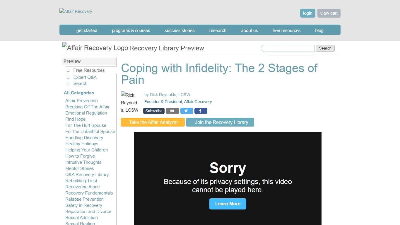 Coping with Infidelity: The 2 Stages of Pain | Affair Recovery